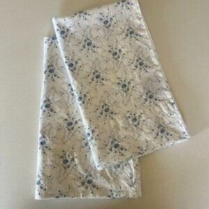 Vtg Ralph Lauren Standard Pillowcases Set Of 2 Cottage Floral Blue Gray White